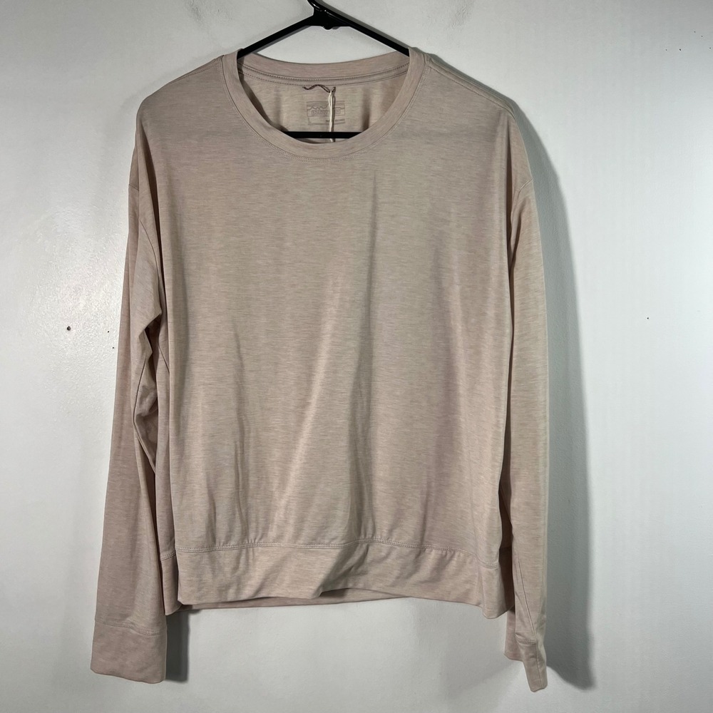 Womens Patagonia Long Sleeve Glorya Twist‎ Top sty42105FA23 Shroom Taupe L NWOT